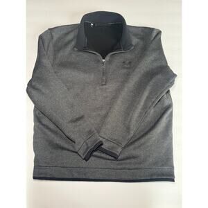 Under Armour Golf Mens Large Gray 1/4 Zip Pullover Sweater Fleece Stretch Logo